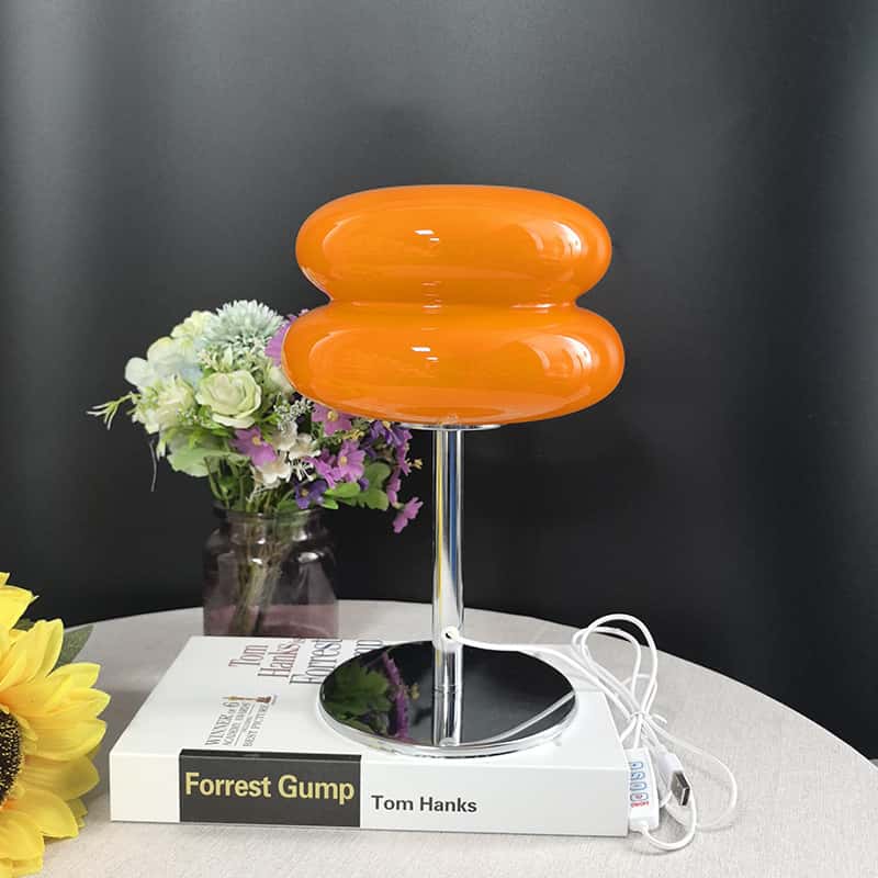 Orange USB LED Table Lamp, 7.9 x 5.9 x 11.6 in