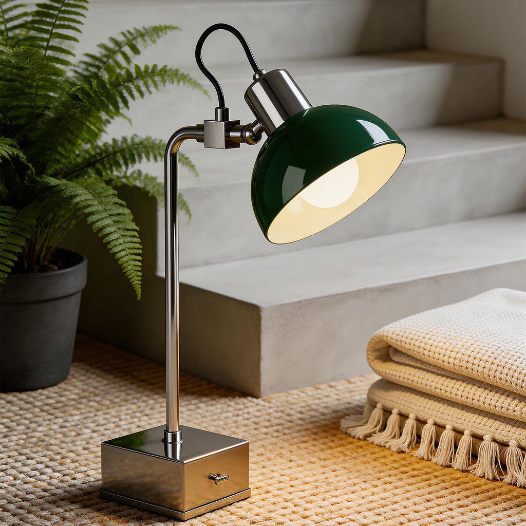 Black E27 Desk Lamp with Adjustable Shade, 15.4 in