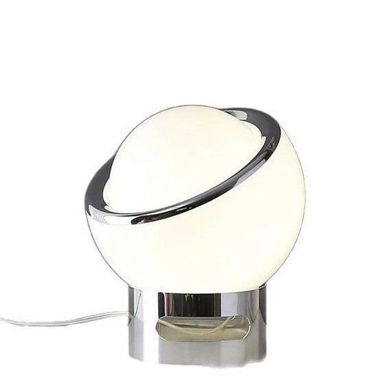 White Globe Table Lamp with Adjustable Shade, 10.2 in
