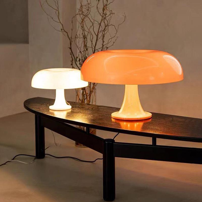 Orange Dome Table Lamp, Modern Minimalist Design