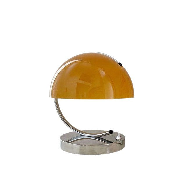 Orange LED Table Lamp with Curved Metal Frame