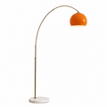 Vintage Orange Arc Floor Lamp with Acrylic Shade